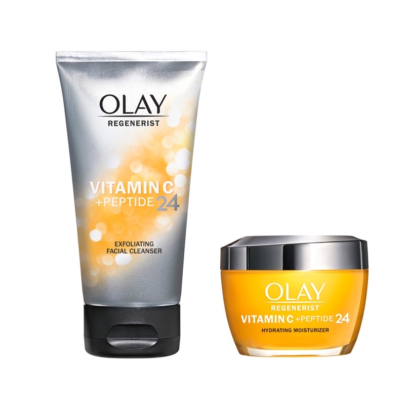 Bộ sữa rửa mặt và kem olay vitamin C peptide 24 giúp sáng da mờ thâm nám