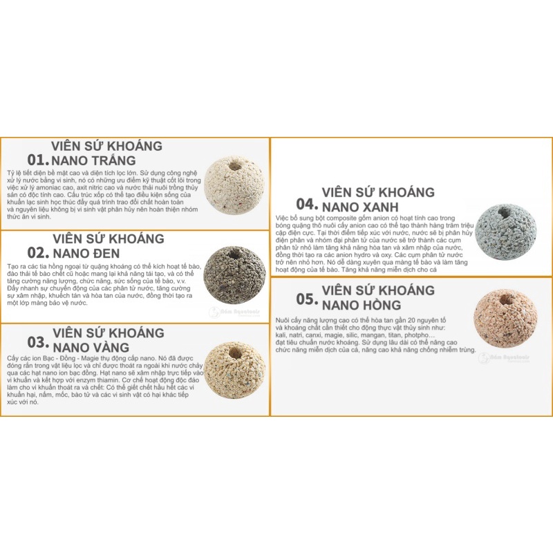 Sứ Khoáng Nano | Sứ Khoáng Ngũ Sắc | Vật liệu Lọc Nước Đa Năng - Cung Cấp Khoáng Vi Lượng Giúp Cá Khoẻ - Lên Màu Đẹp