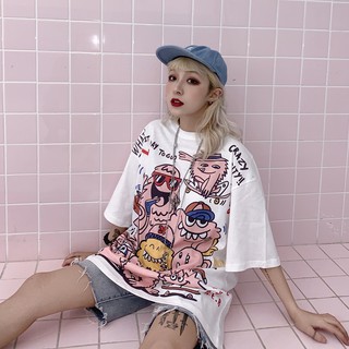 Áo t-shirt ulzzang hoạt hình nổi loạn