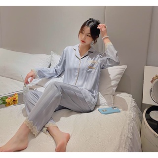 Pijama lụa tay dài quần dài