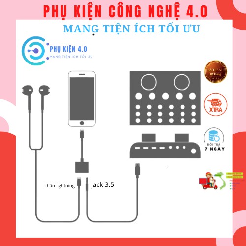 Jack chuyển đổi 2 cổng vừa sạc vừa cắm tai nghe cho iphone hàng chính hãng lỗi 1 đổi 1 của Phụ Kiện 4.0