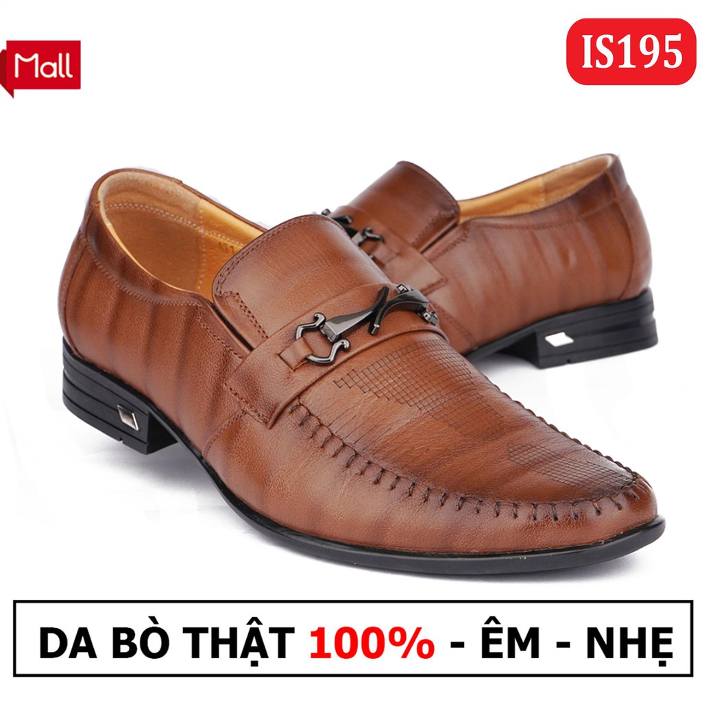 Giày Nam Công sở - giày lười nam da bò thật ISHOESVN IS195