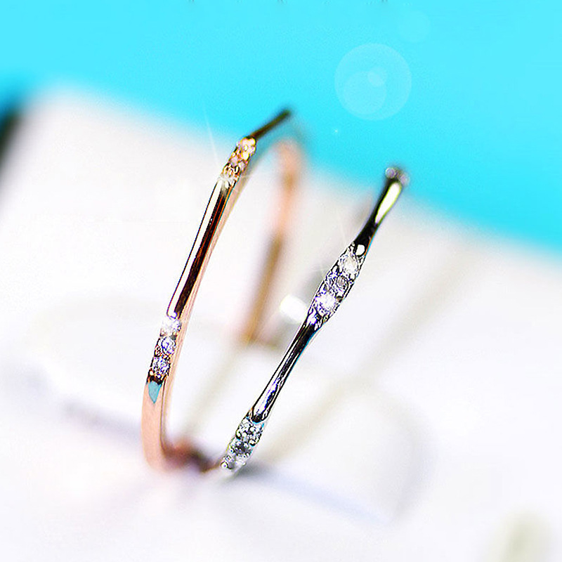 Nhẫn Titan Mạ VàNg HồNg ĐíNh Zircon ThờI Trang Cho Nữ