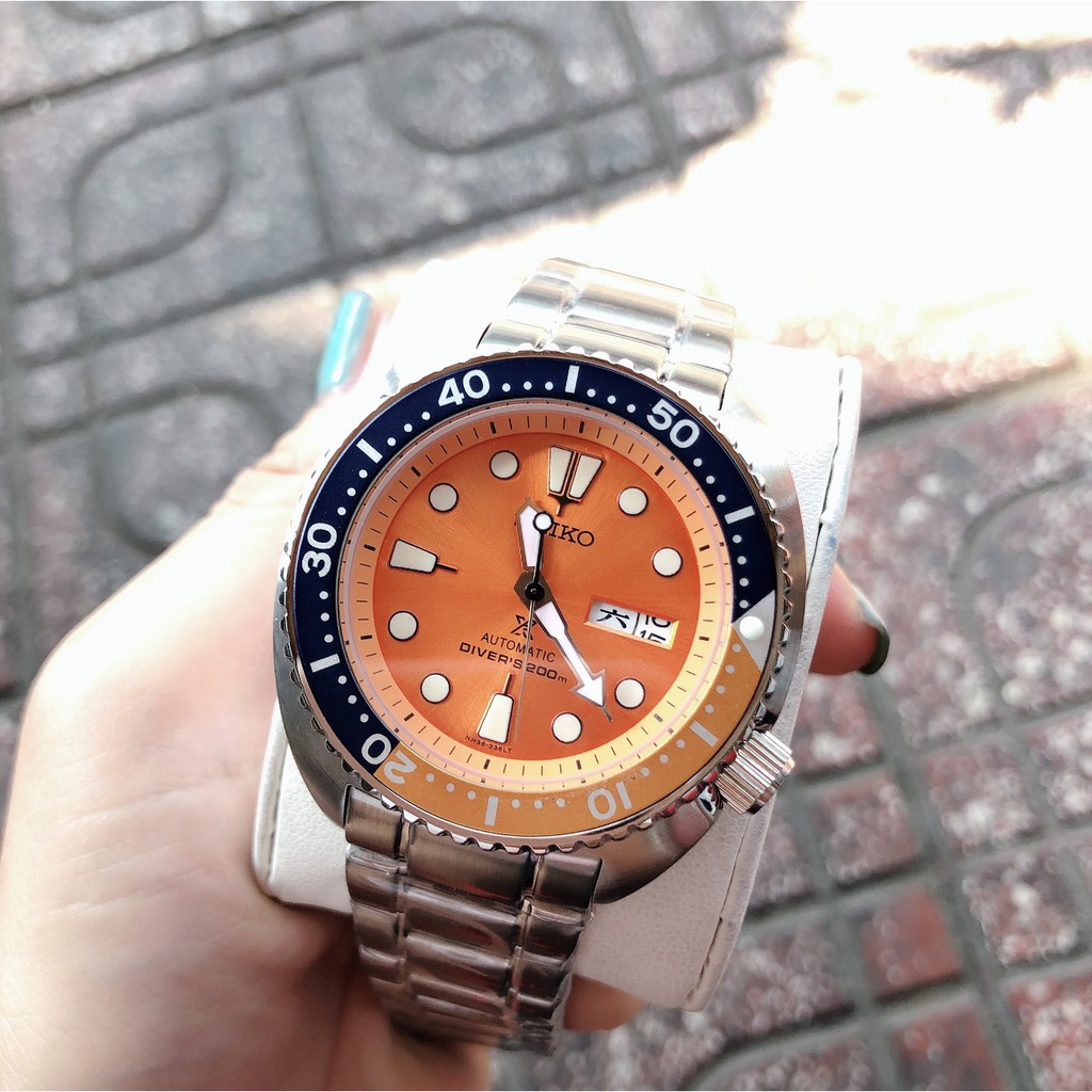 ĐỒNG HỒ NAM SEIKO X 4R36-04Y0 DÂY THÉP MẶT MÀU CAM