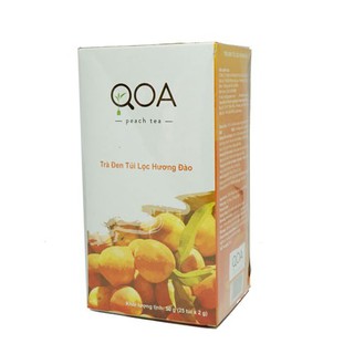 Trà Đào Túi Lọc QOA/ Trà Đen Túi Lọc Hương Đào QOA HỘP 50g (25 gói x 2g)