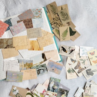 Thẻ trang trí in 2 mặt chủ đề vintage dùng trang trí bullet journal - ginandtonic