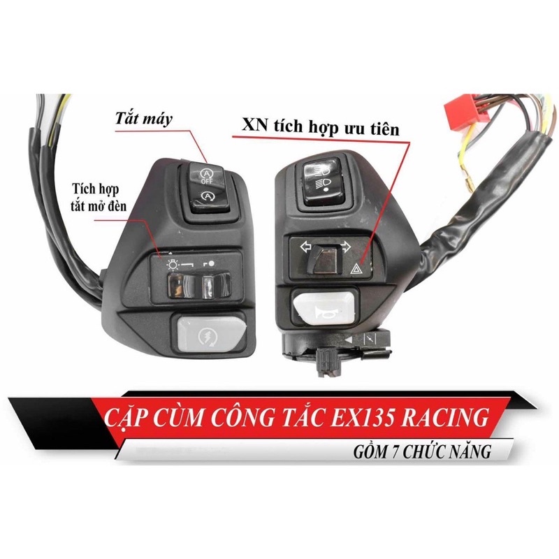 Cùm nvx cho vario, ex2010,2011, mio 125 full 7 chức năng, có passing