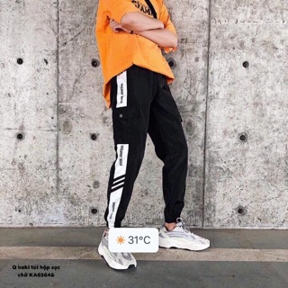 Quần kaki túi hộp sọc chữ -KA