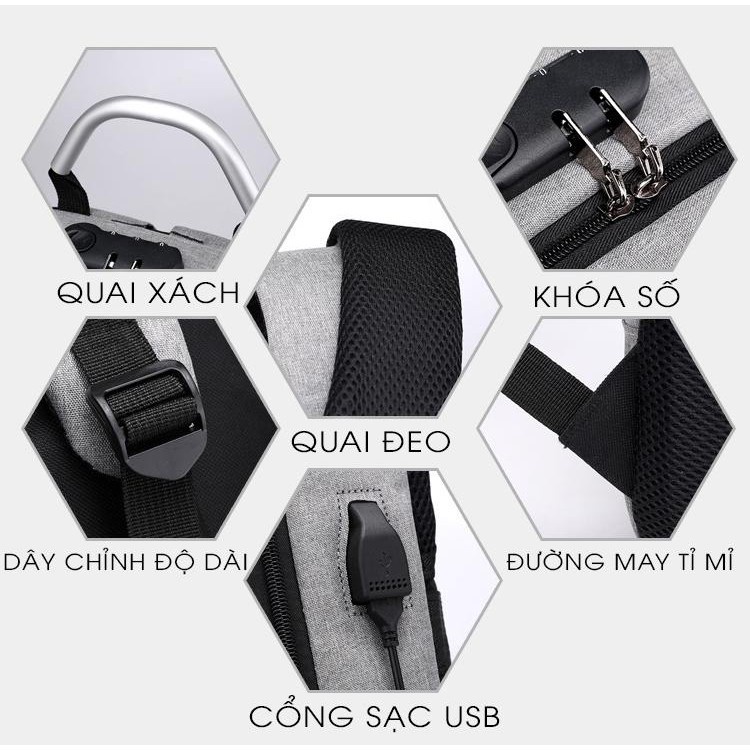 Balo Chống Trộm Balo Laptop Thời Trang Cao Cấp, Cặp Đựng Laptop 15.6 inch Chống Sốc Cho Dân Văn Phòng