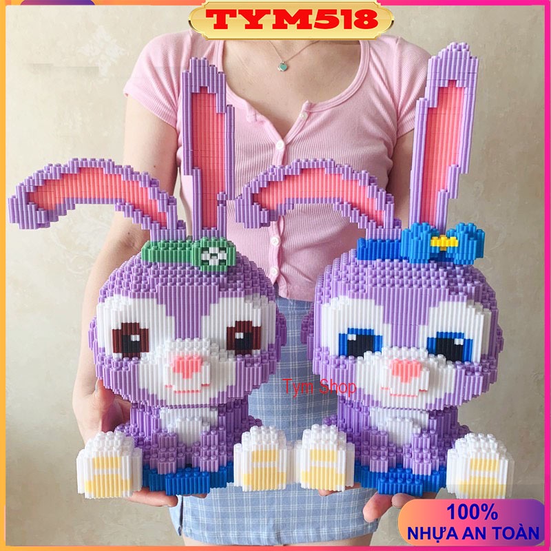 Lắp ráp mô hình cỡ lớn 25 - 36cm thỏ tím Stella Lou nhân vật hoạt hình 3D