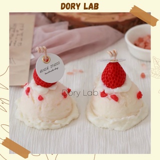 Nến thơm viên kem dâu tây nhiều mùi hương handmade, phụ kiện decor - dory lab