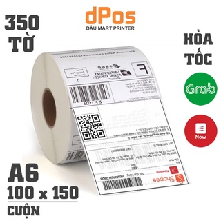 Cuộn 350 tờ giấy A6 in đơn hàng TMĐT và tem vận chuyển 100x150mm dành cho máy in nhiệt  RP421, XP470B - XP420 - XP490B