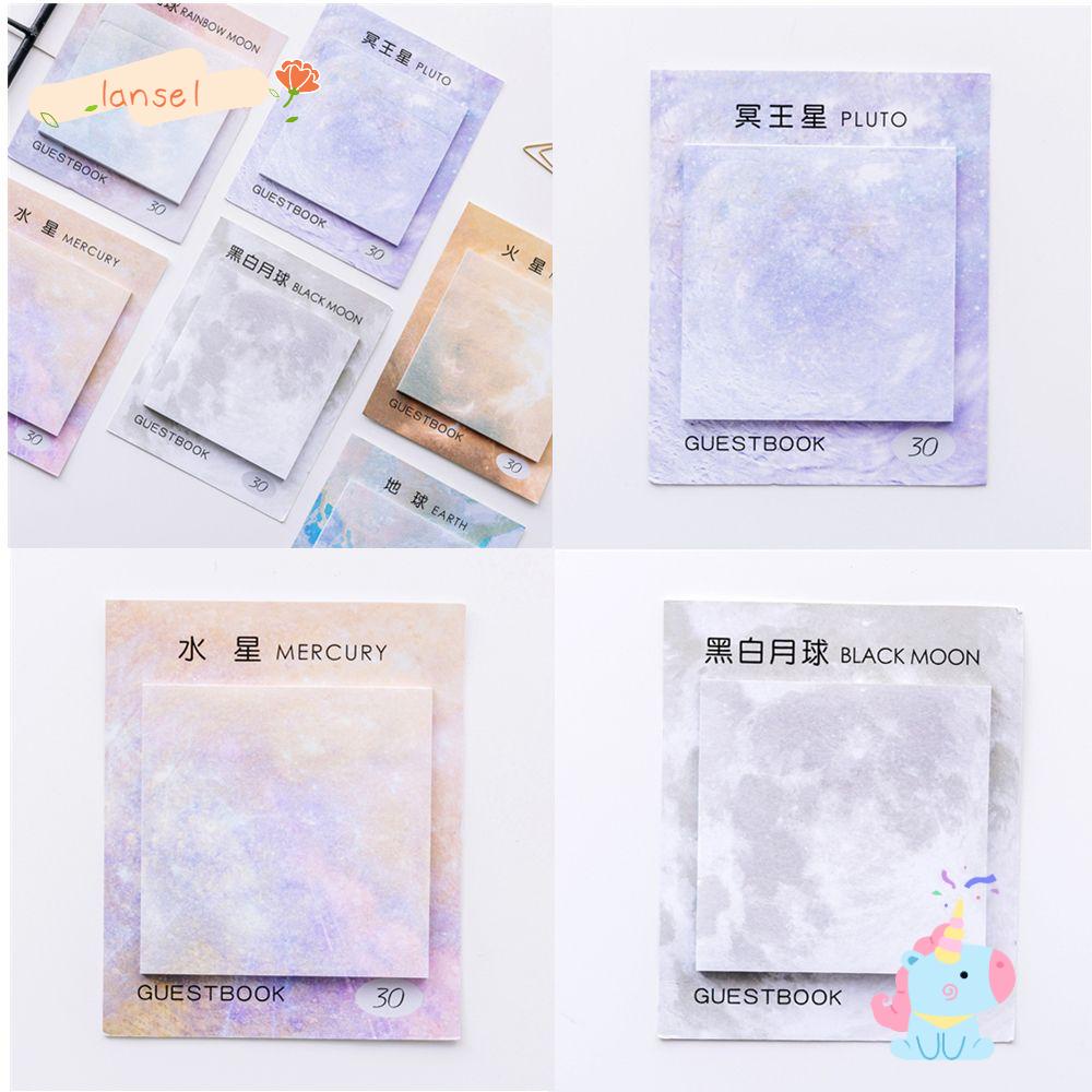 Giấy Ghi Chú Họa Tiết Hành Tinh Mặt Trăng Ngôi Sao Nhiều Màu Sắc Sáng Tạo