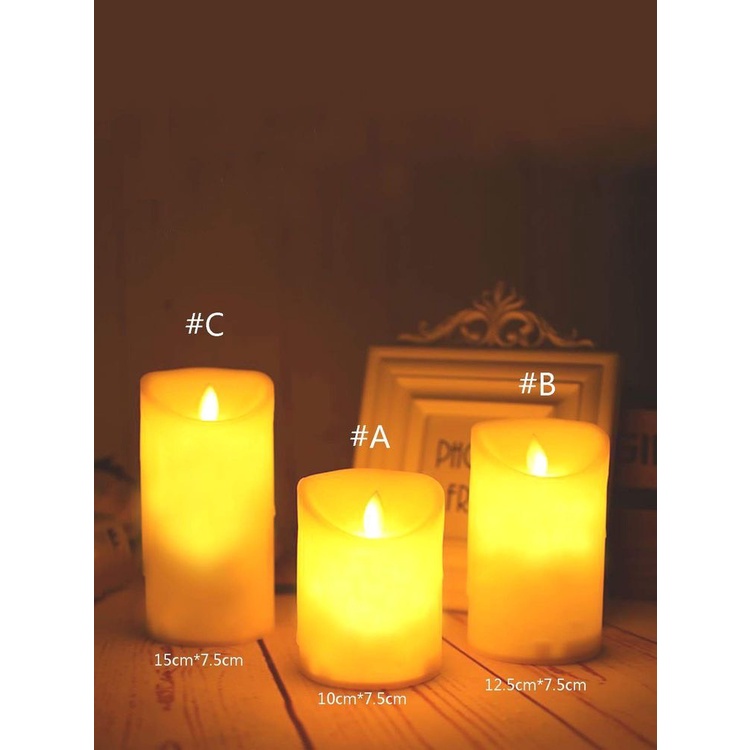 Nến điện tử cỡ lớn trang trí dùng pin Cr2032 Tùng Anh Decor