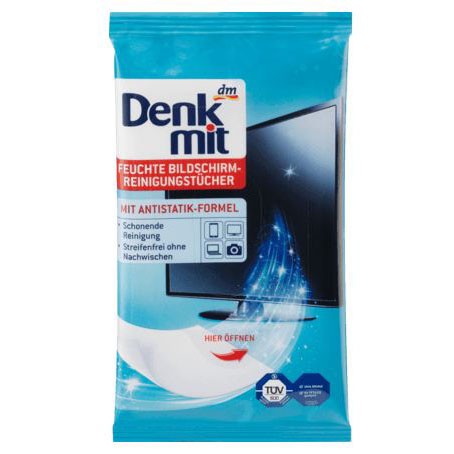 Khăn ướt DENKMIT Moist chuyên dụng lau màn hình Tivi, máy tính, máy ảnh, gói 18 tờ