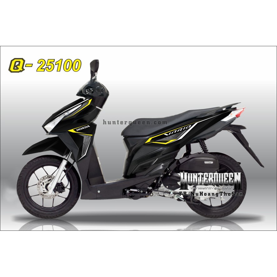 Tem Vario 2015. Đen vàng. Thay đổi màu sắc và chi tiết theo yêu cầu. Sắc nét, bền màu