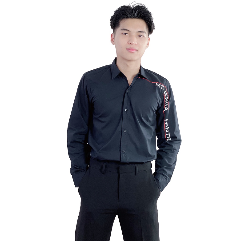 Áo sơ mi nam tay dài in chữ SM MD | BigBuy360 - bigbuy360.vn