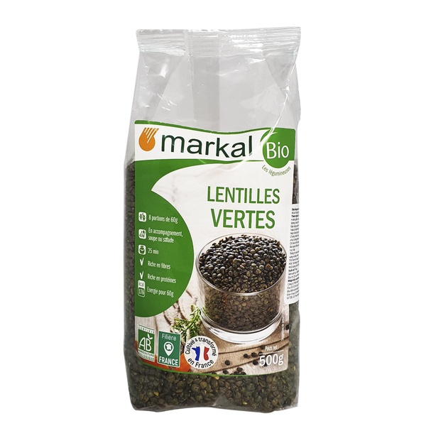 Đậu lăng xanh hữu cơ Markal và Bio Planet 500g