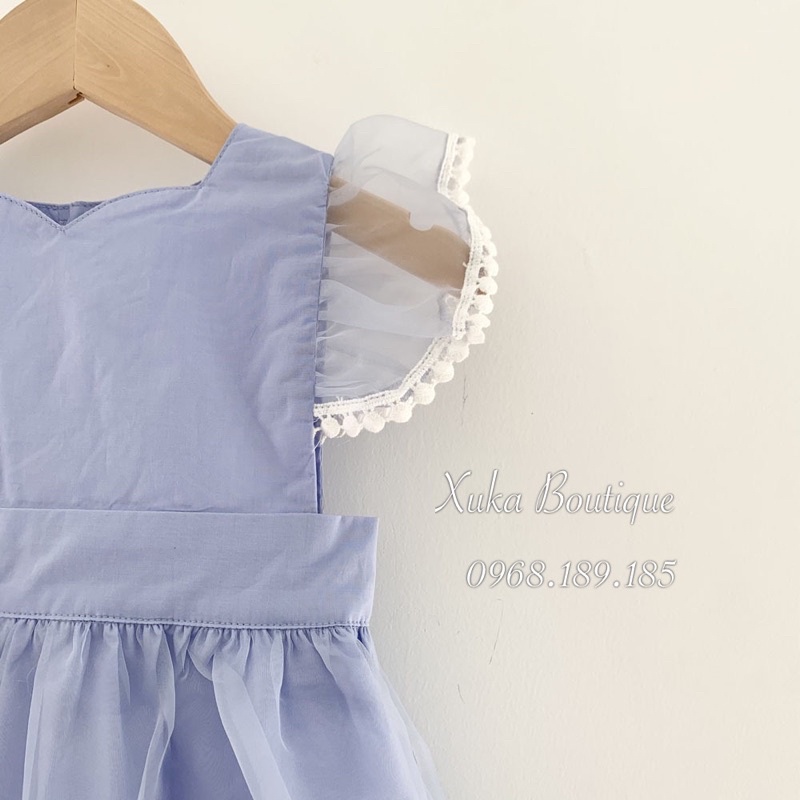 Váy Bé Gái VIRGIL KIDS Váy Cánh Tiên Màu Xanh Cực Xinh, Hàng Quảng Châu Cao Cấp Cho Bé 1 - 5 tuổi [Ảnh Thật]