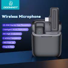 DoomHot Micro Không Dây Mic Thu âm Cho điện Thoại Không Dây Lavalier Chuyên Nghiệp Micro Ghi Âm Video Âm Thanh Di Động M