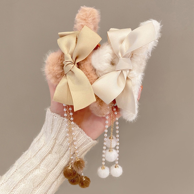 Kẹp Tóc Hình Nơ Phối Tua Rua Thời Trang Hàn Quốc Cho Nữ