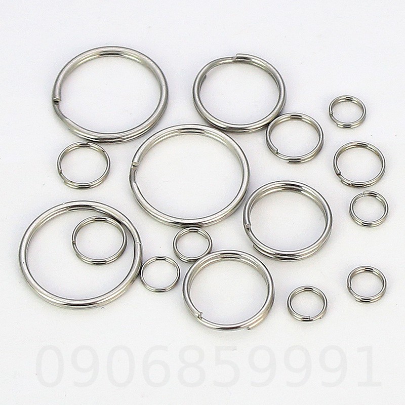 Khoen móc khóa,ring phụ kiện EDC tròn inox 304 (Nhiều Cỡ)