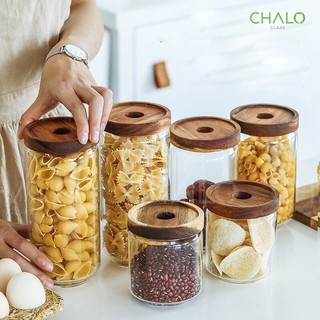 HŨ THUỶ TINH NẮP GỖ NHIỀU KÍCH CỠ