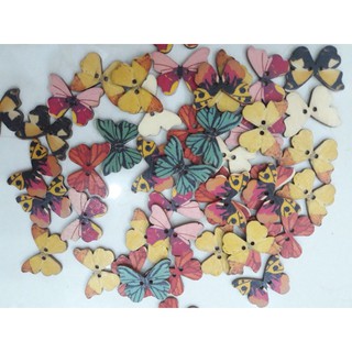 5 con bướm gỗ, bọ cánh cứng gỗ trang trí vintage, handmade