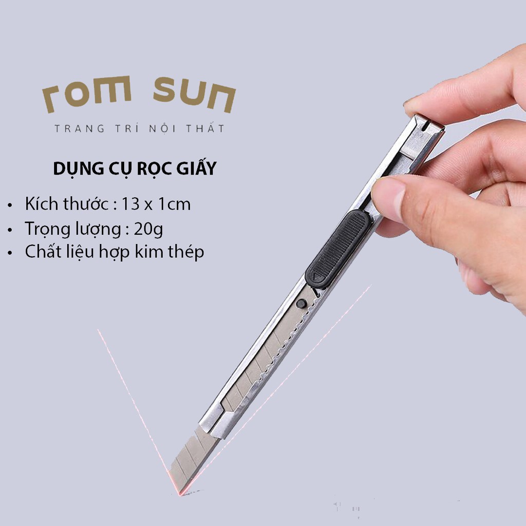 Dao rọc giấy inox💘SIÊU BÉN💘 Dao Rọc Giấy, Cắt Giấy Chuyên Dụng Nhỏ Gọn An Toàn - Văn Phòng Phẩm Sáng Tạo