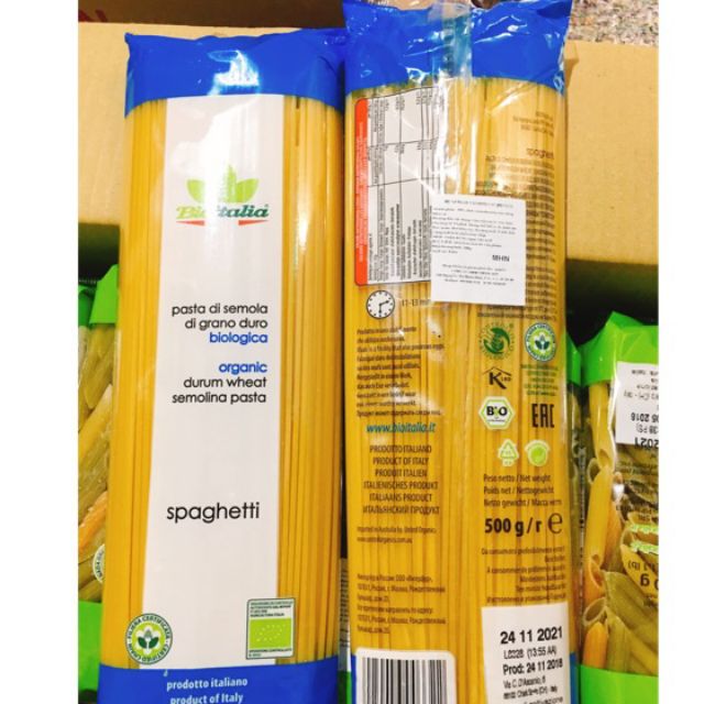 Mỳ Ý Lúa Mỳ Hữu Cơ Bioitalia 500g