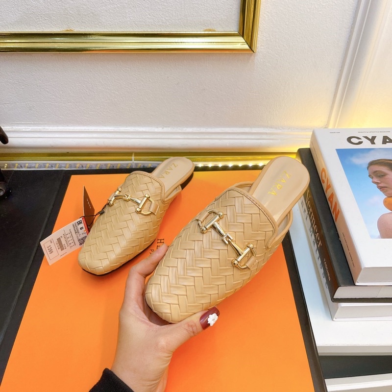 Dép sục zara đan màu kem fullbox