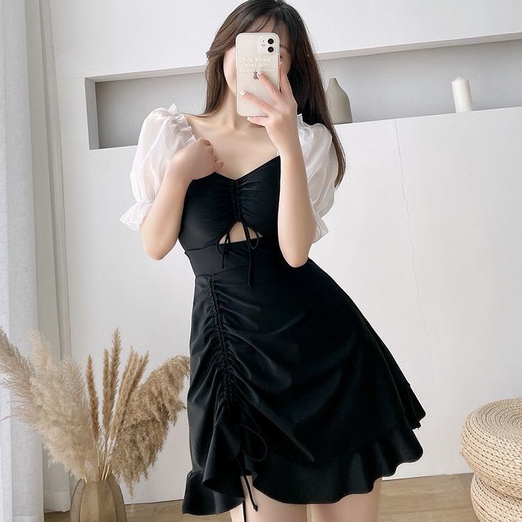 Bộ Đồ Bơi Nâng Ngực Màu Sắc Trơn Phong Cách Hàn Quốc Quyến Rũ Dành Cho Nữ