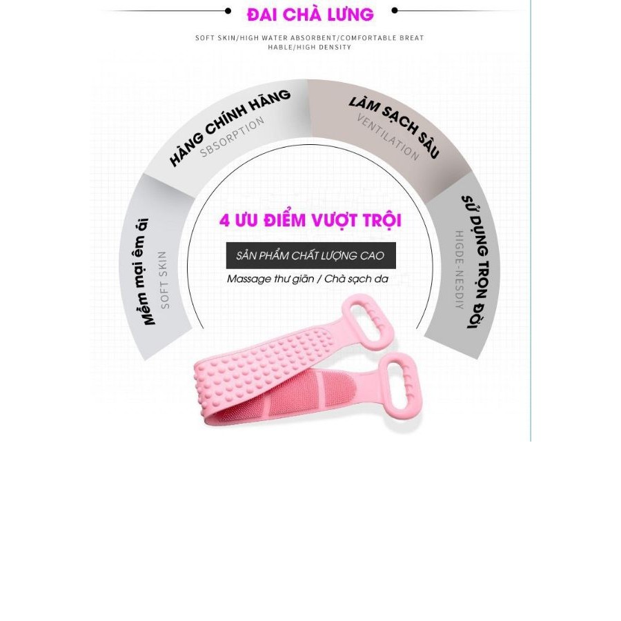 Dây chà lưng silicon 2 mặt massage