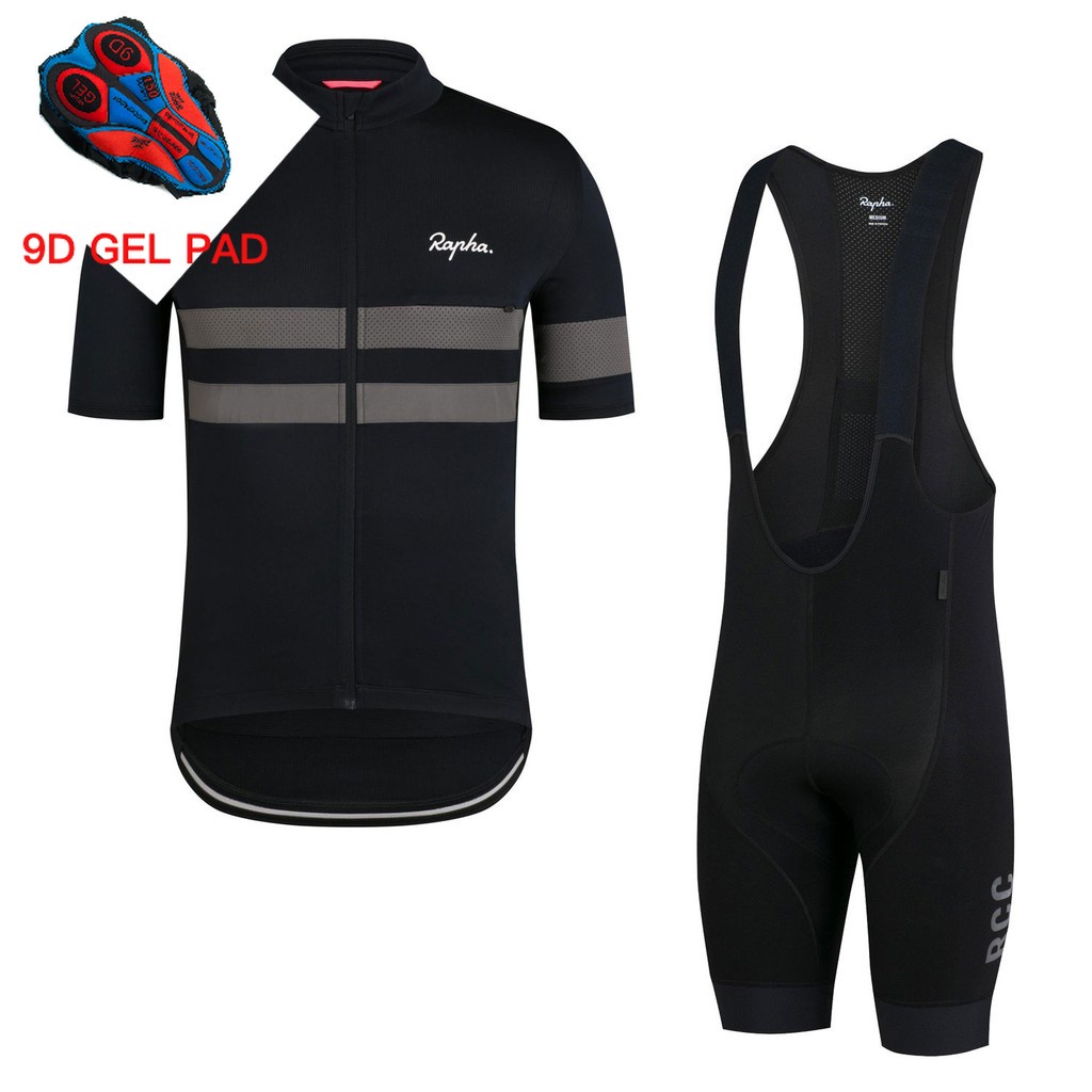 Bộ Quần Áo Chạy Xe Đạp Tay Ngắn Màu Đen 9d Có Đệm Gel Nhanh Khô Cho Nam