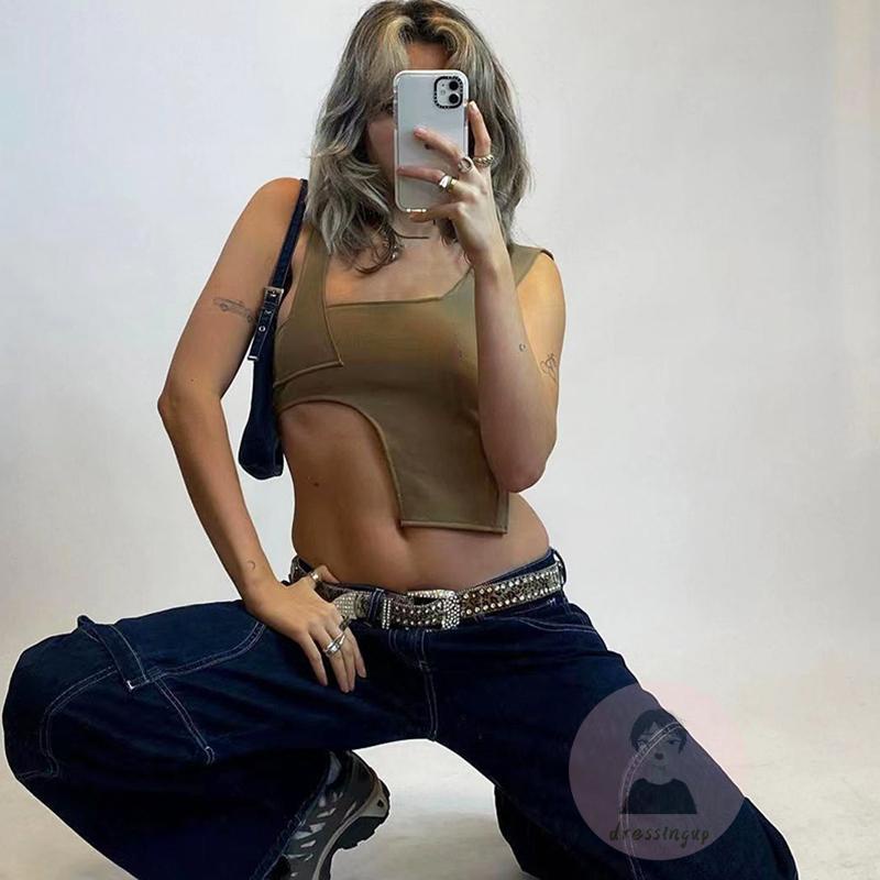 Áo Tank Top Hai Dây Bản Rộng Màu Trơn Thời Trang Mùa Hè Cho Nữ