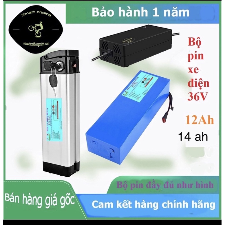 Bộ pin xe đạp điện 36V 14Ah. đầy đủ phụ kiện như ảnh