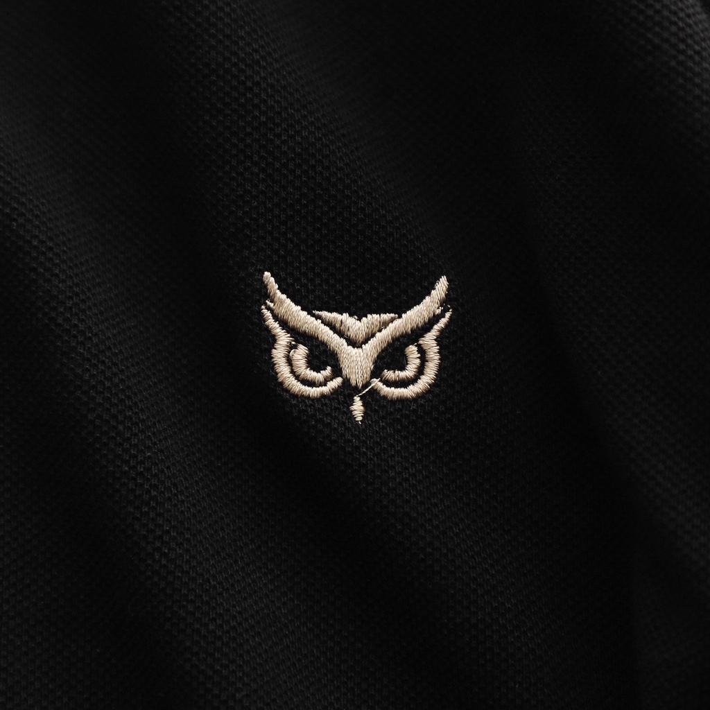 Áo Thun Polo Nam ICON DENIM Owl Logo In Black Thanh Lịch PLID0010