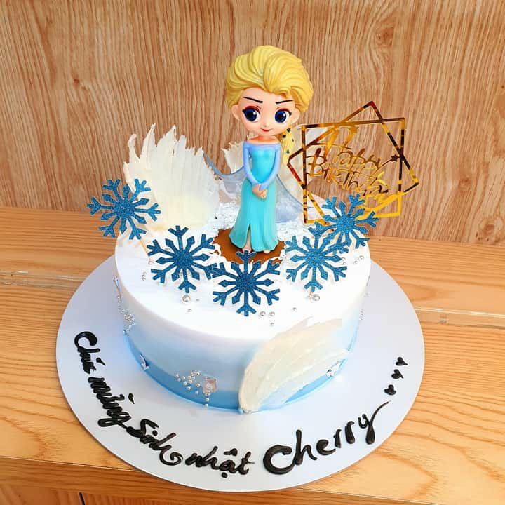 Set 10 topper bông tuyết cắm bánh sinh nhật HPBD