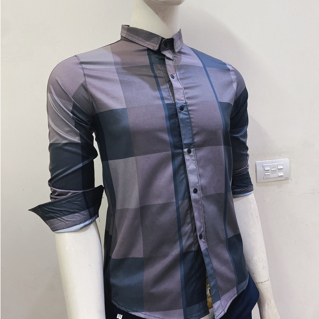 [Sale sốc] Áo sơ mi nam 🥉SALE🥉 dài tay hàn quốc đẹp cổ tàu trắng, kẻ sọc caro cao cấp unisex_ Bonshop1999 ASM001 | BigBuy360 - bigbuy360.vn