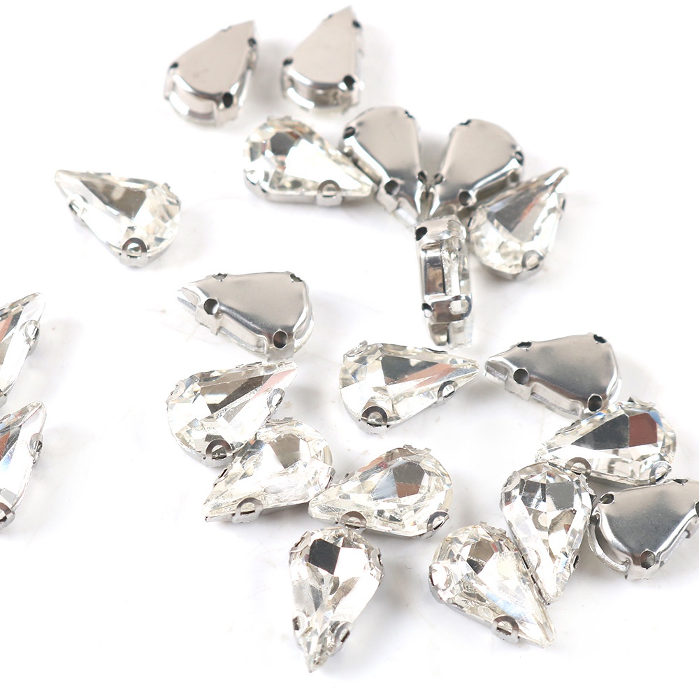 Hạt Đá Pha Lê Giả Kim Cương 4 Lỗ May Vá Thủ Công