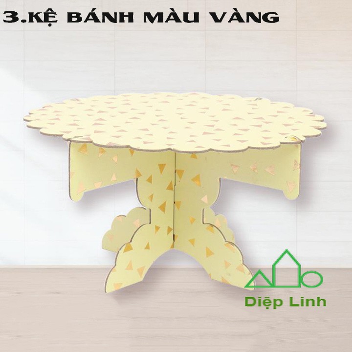 Kệ Bánh Kem Đủ Màu Ép Kim Trang Trí Sinh Nhật Cực Thời Thượng Đẹp Mắt