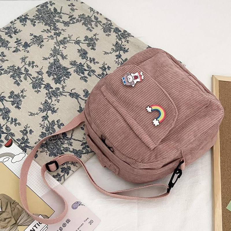 Youyo Ba Lô Đeo Vai Nhỏ Vải Nhung Kẻ Có Thể Chuyển Đổi Được Cho Nữ