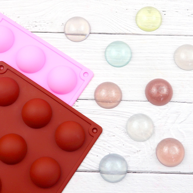 Khuôn Silicon Nửa Hình Tròn 15 Ô Làm Thạch Kẹo ⚜️FREESHIP⚜️Khuôn Silicon Rau Câu, Socola