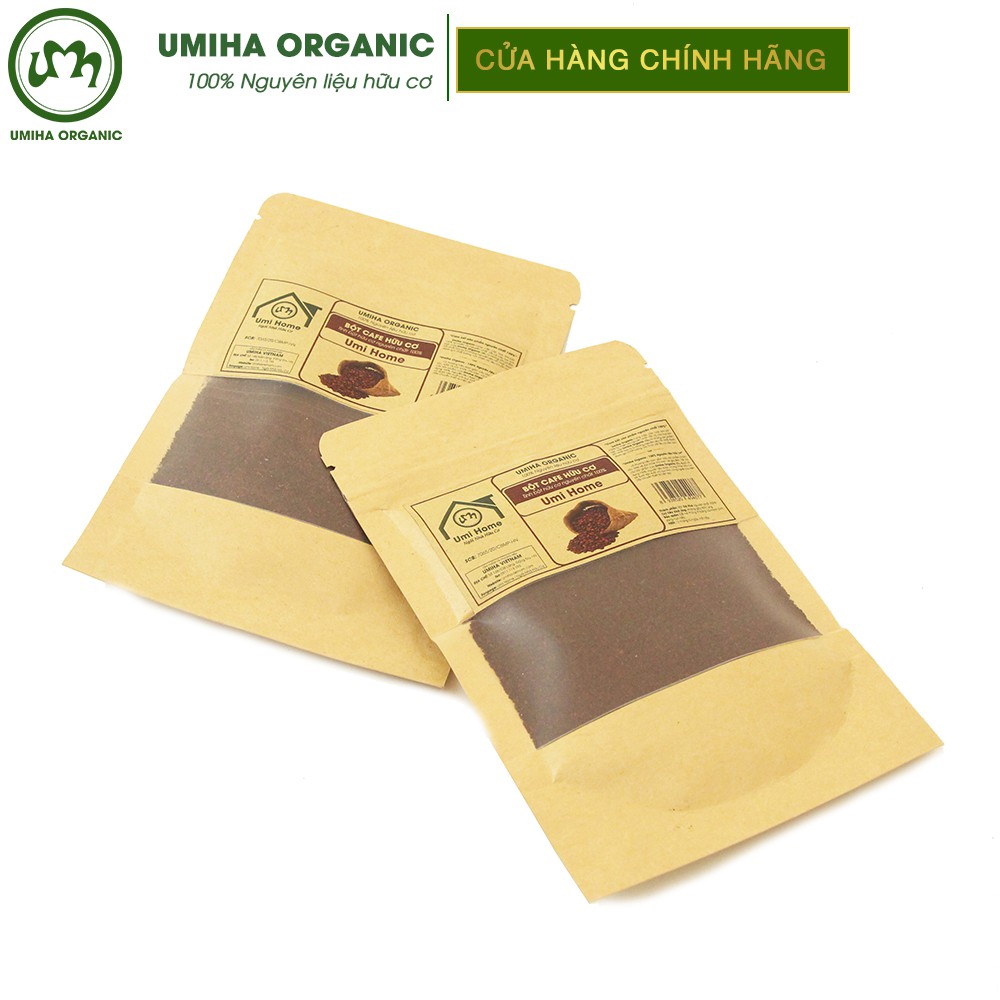 Bột Cà Phê dưỡng trắng da hữu cơ UMIHA nguyên chất túi Zip 35g | Coffee Powder 100% Organic