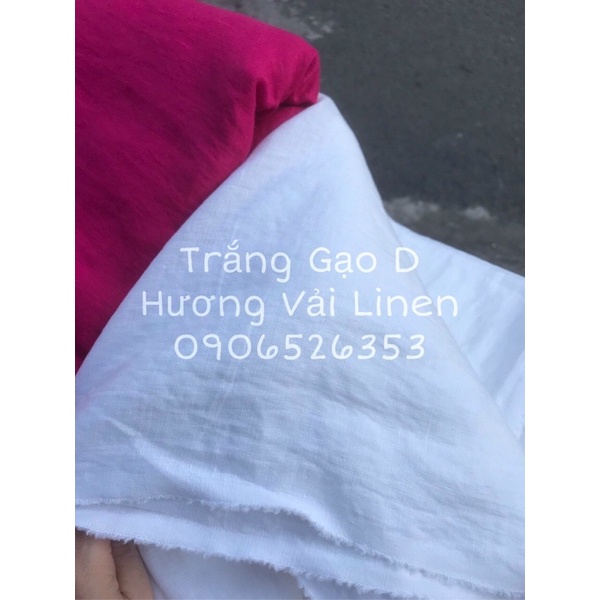 VẢI LINEN TƯNG DẦY MÀU TRẮNG GẠO ĐÃ WASH CN 