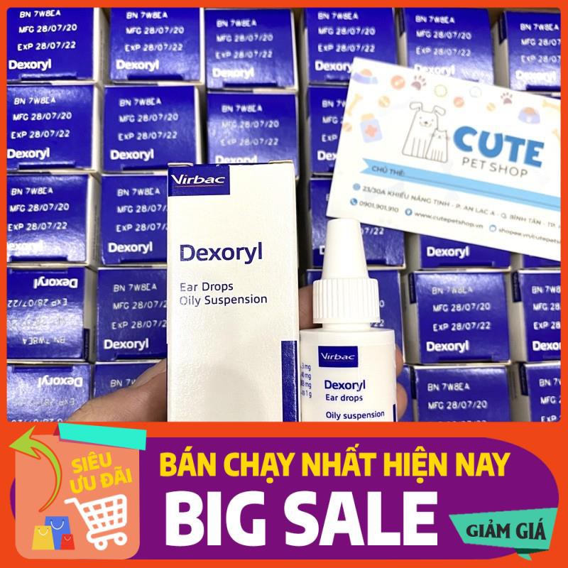 Thuốc trị viêm tai và ngoại kí sinh trùng cho cún mèo Dexoryl🐶🐩
