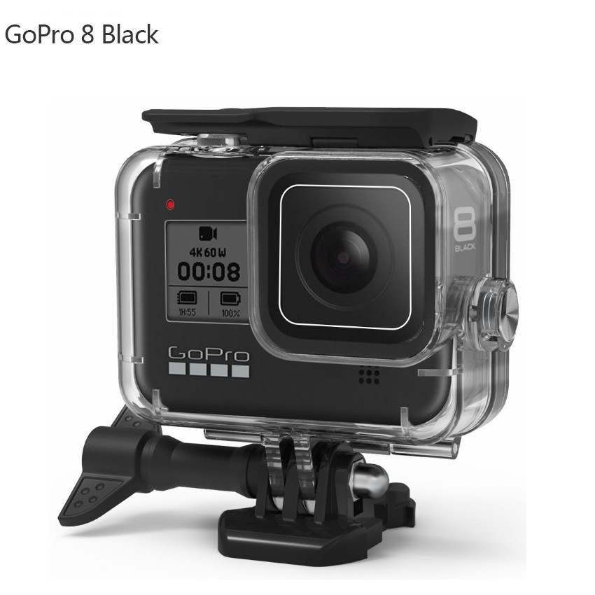 Case chống nước Gopro Hero 8 bằng nhựa mica trong suốt chống nước độ sâu lên tới 60m