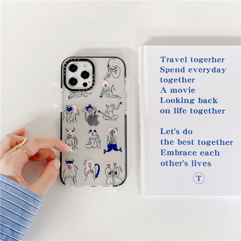 Spoof Literary Lines Artistic Human Body Fun Casetify Case IPhone 7 8 Plus SE 2020 Phone Cover IPhone 12 pro max 12Mini Soft Casing IPhone 11 Pro Max X XR XS