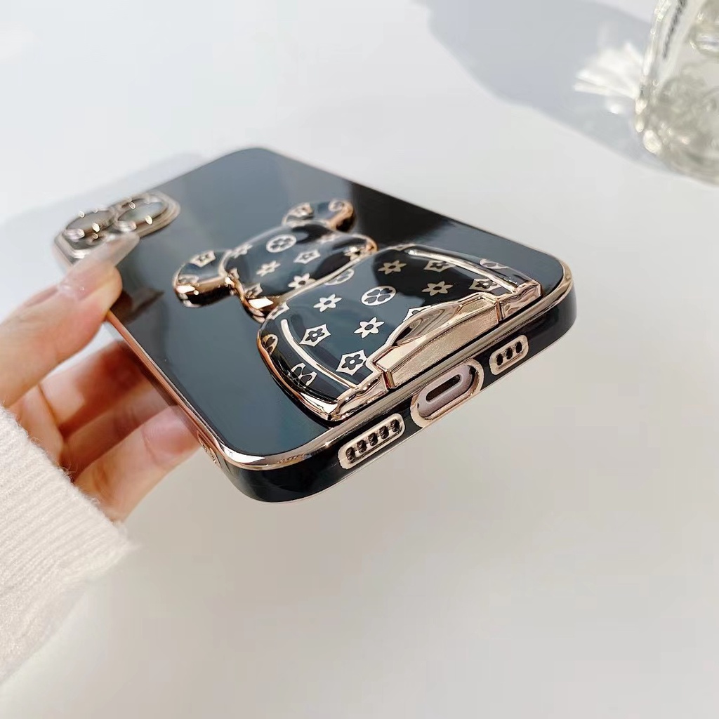 Ốp Điện Thoại Kèm Giá Đỡ Hình Gấu Sang Trọng Cho iphone 13 Pro Max i13 13pro 11ProMax i11 12Pro 12 Pro Max