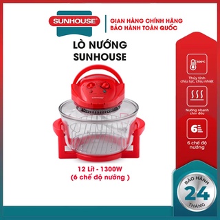 lò nướng điện thuỷ tinh 12lít SUNHOUSE bếp nướng điện đa năng nồi nướng bằng thủy tinh chịu nhiệt có thể tháo rời